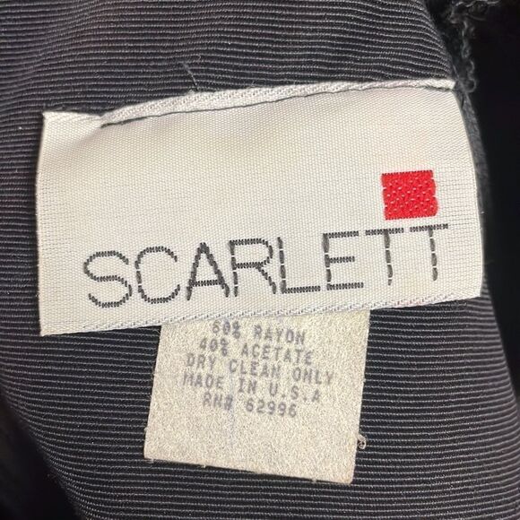 Scarlett Stunning 80s Polka Dot Pencil Dress in Black and Gold, Size 5 - Picture 8 of 9